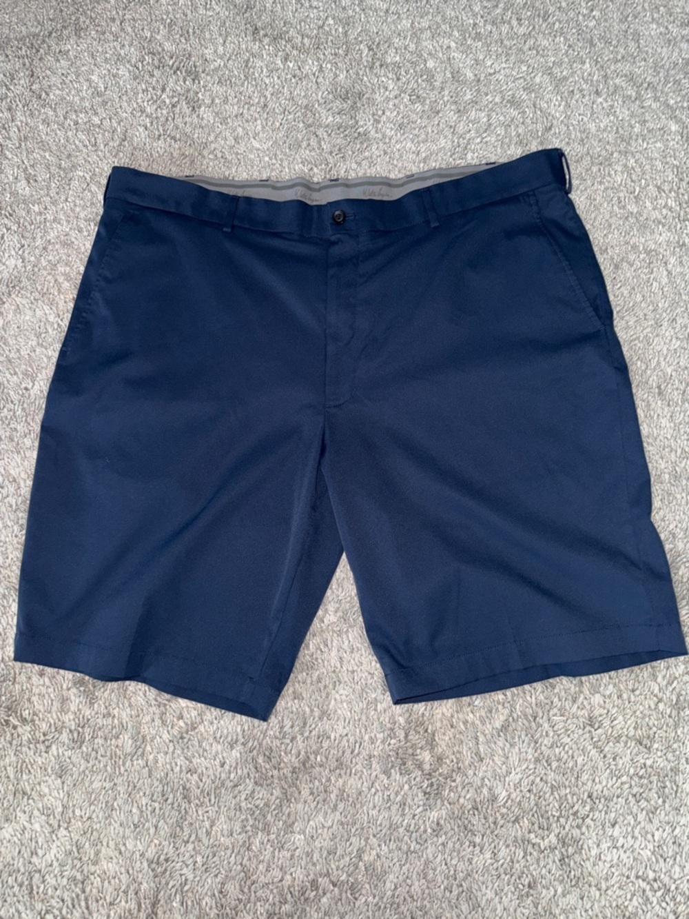 Walter Hagen Classic Navy Flat-Front Golf Shorts athleisure travel blokecore 42